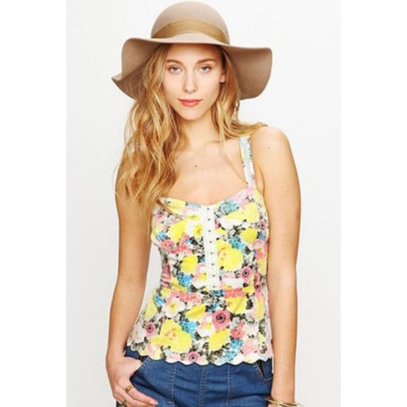 Free People Tops - Free People Candy Coated Corset Button Top size 10
